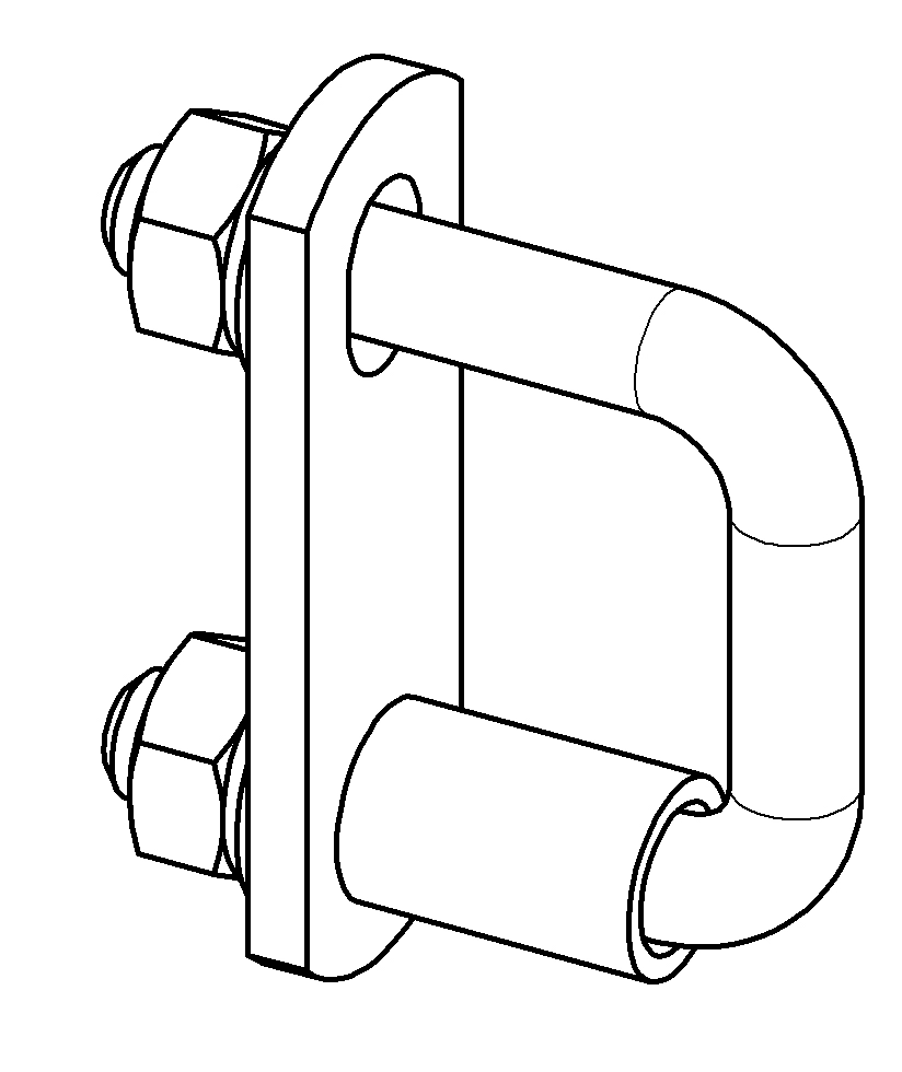 Bügelschrauben – eckig für U-Profil-Leitersprossen (inkl. 1 Distanzrohr)