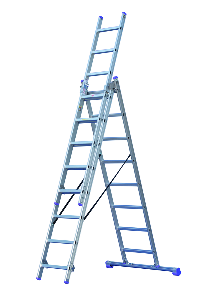 Kombinationsleitern aus Alu 3-tlg. eloxierte Holme