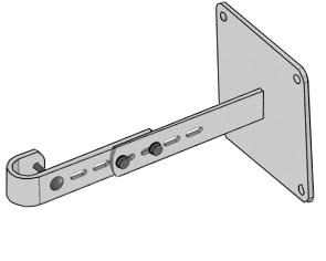 Wandbefestigung mit Leiteranschlussteil 270 – 400 mm (Platte) Beton Ø 34 mm