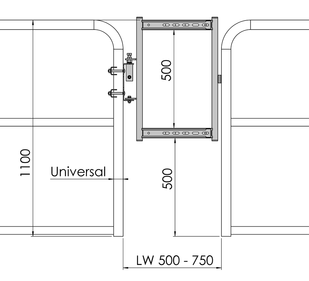 Variables Türchen LW 500 – 750 mm mit einstellbarer Federkraft Variables Türchen LW 500 – 750 mm mit einstellbarer Federkraft