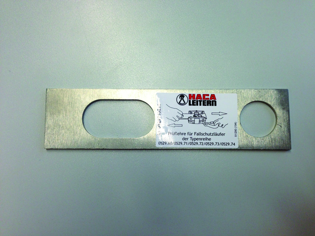 Prüflehre für Fallschutzläufer Prüflehre für Fallschutzläufer