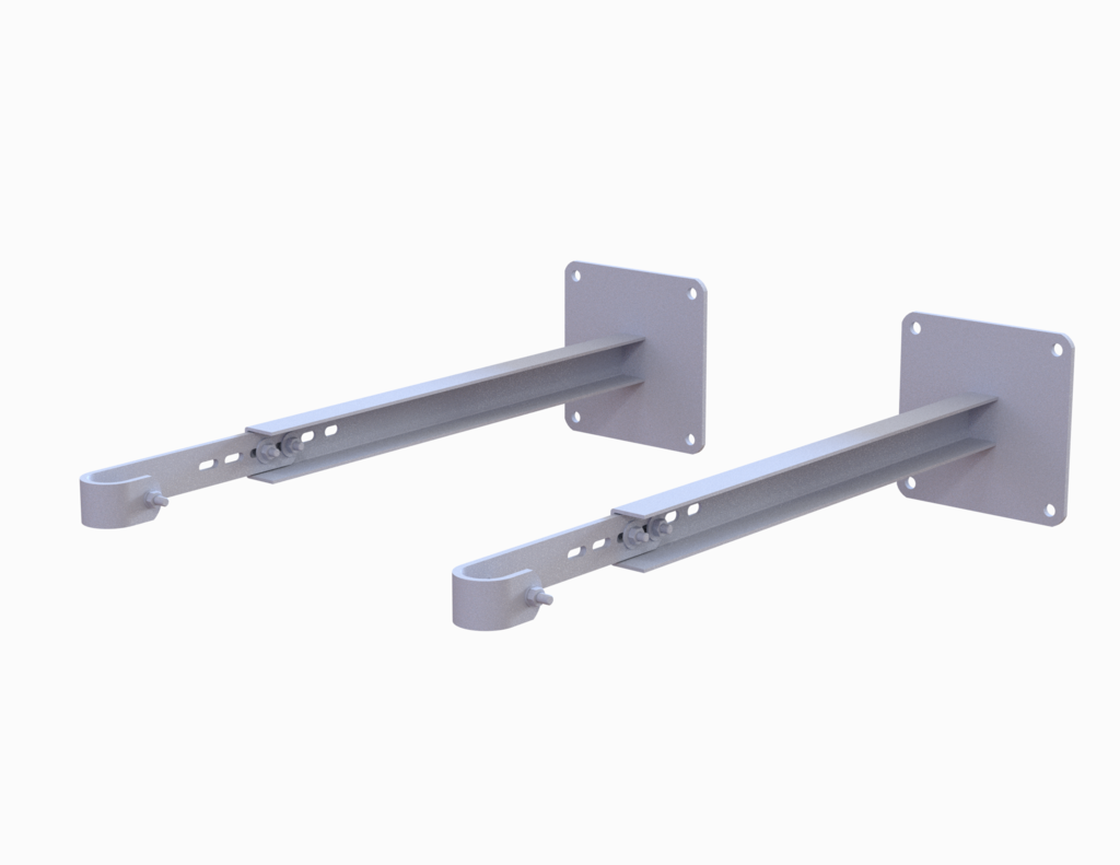 Wandbefestigung verstellbar, Ø 48, Mauerwerk, Stahl, feuerverzinkt