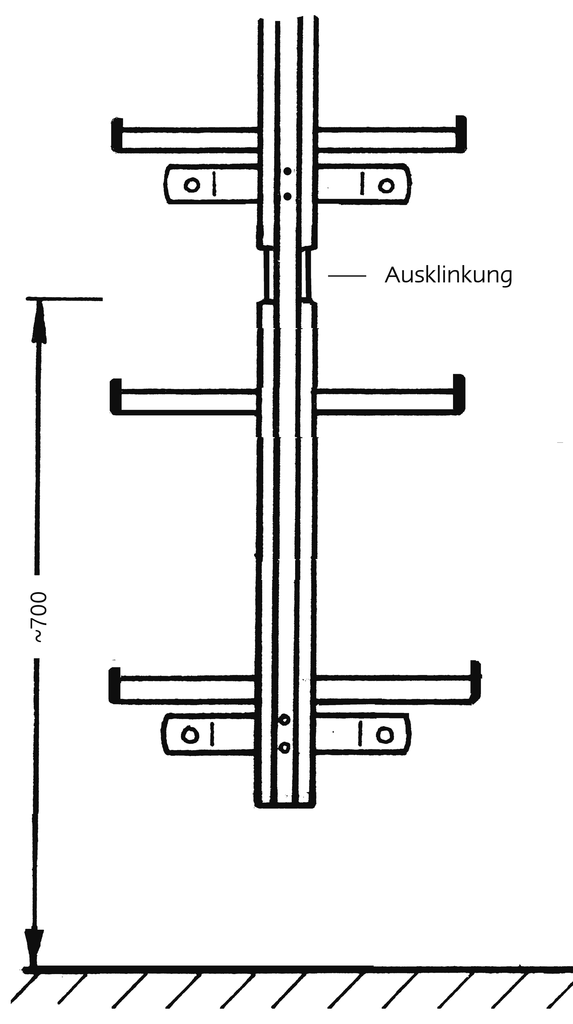 Ausklinkungen am Mittelholm
