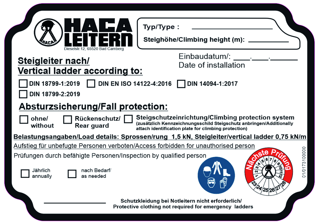 Kennzeichnungsschilder