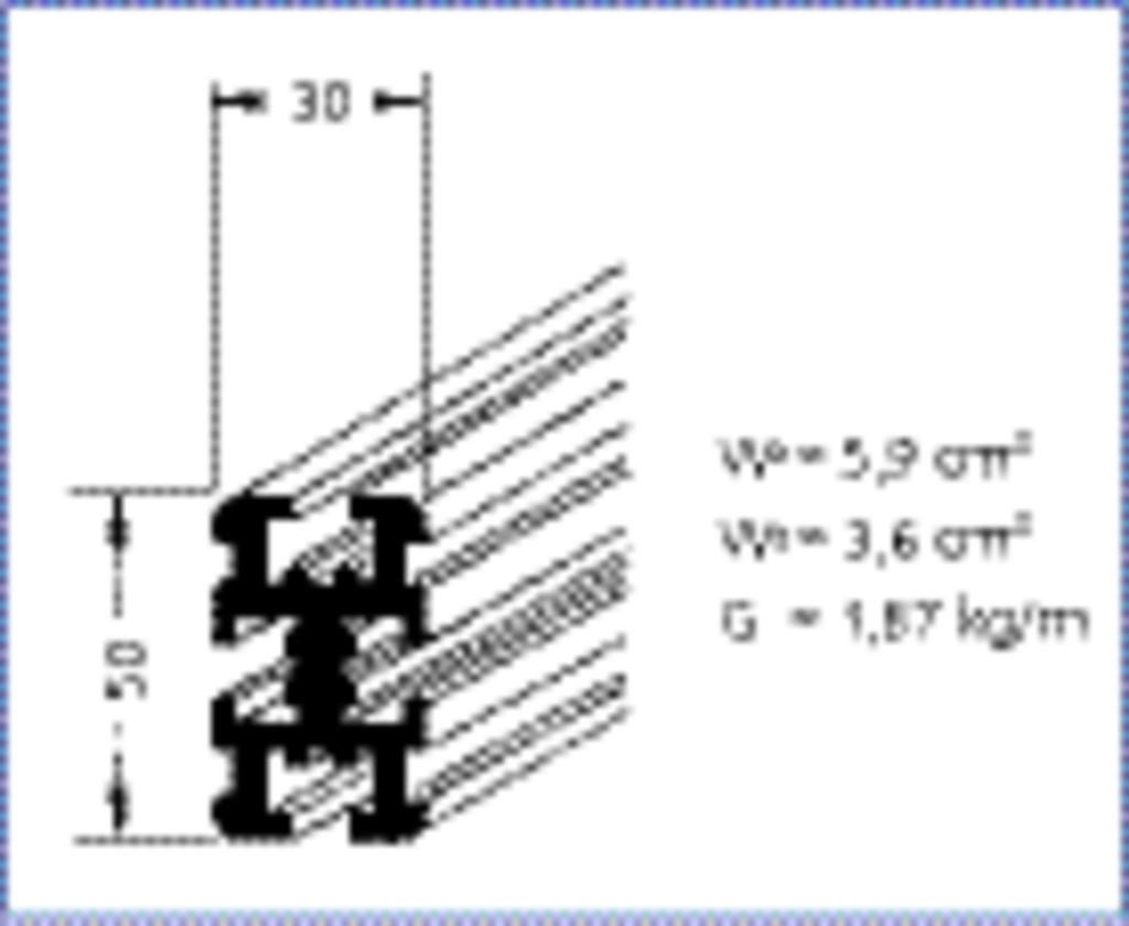 Stützteilprofil mit Schraubkanälen Stützteilprofil mit Schraubkanälen