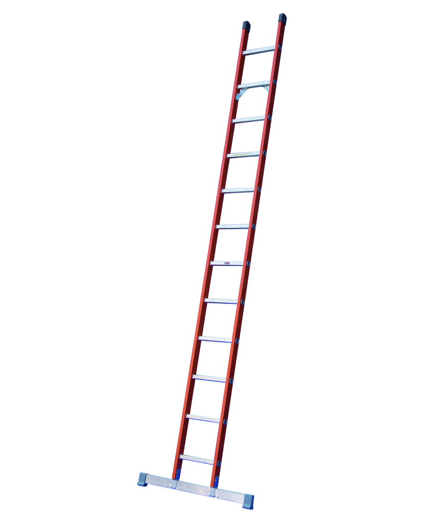 Anlegeleiter aus Fiberglas mit Alu-Sprossen und Traversen Anlegeleiter aus Fiberglas mit Alu-Sprossen und Traversen