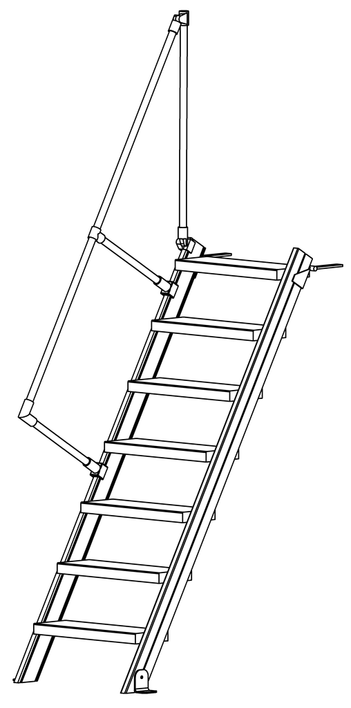 Selbstbautreppen, LW 600mm, Stufen aus Stahl, Neigung 45° Selbstbautreppen, LW 600mm, Stufen aus Stahl, Neigung 45°